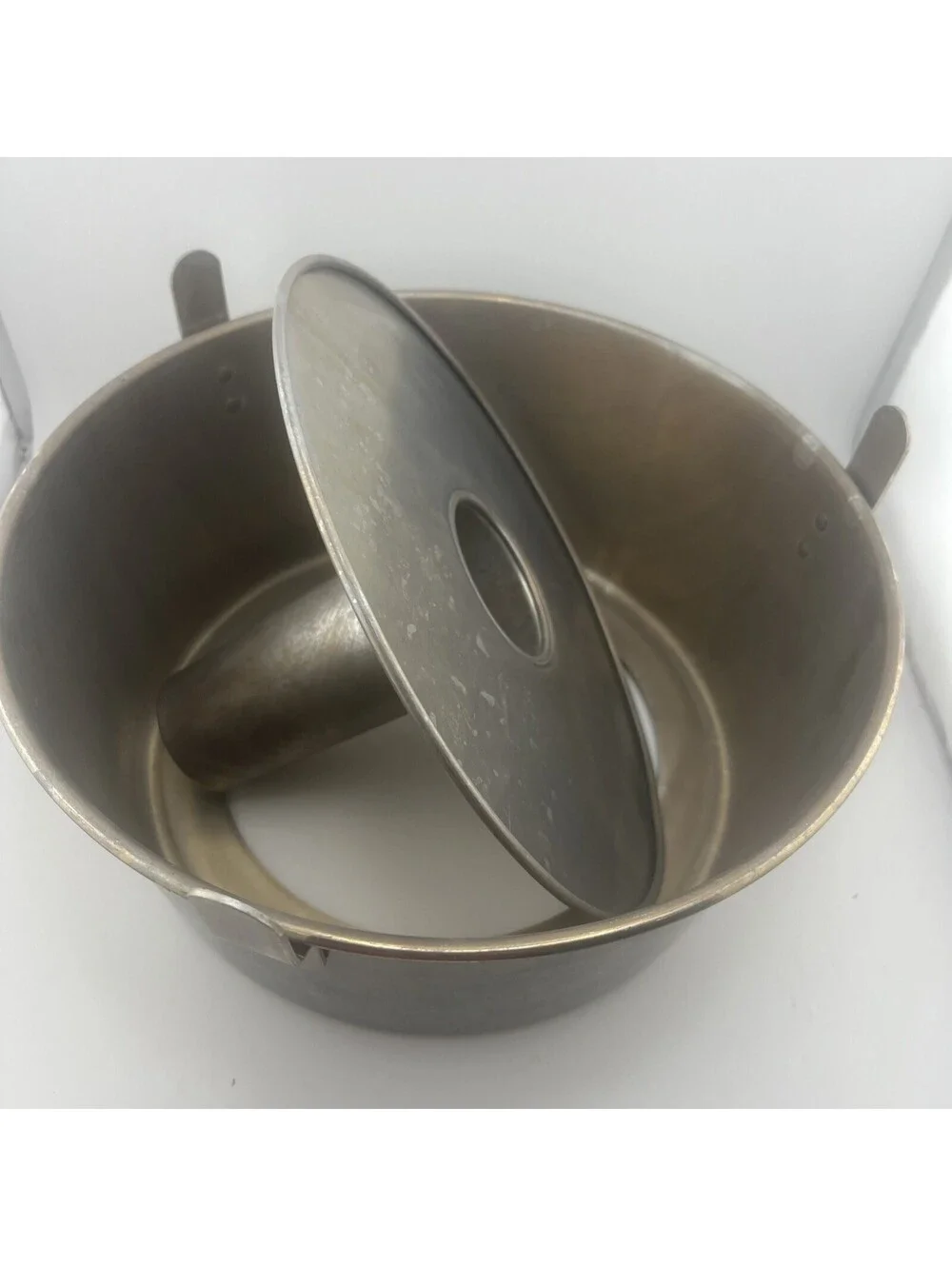 Vintage 10 Inch Aluminum Angel Food Cake Pan Two Piece Tube Baking Pan